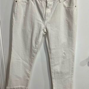 Pilcro and the Letterpress Cream Ankle Jeans